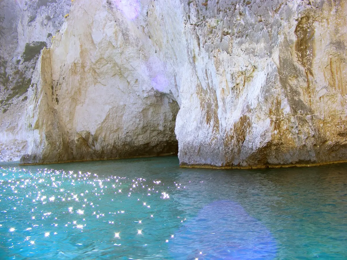 Sea caves on the Keri coast