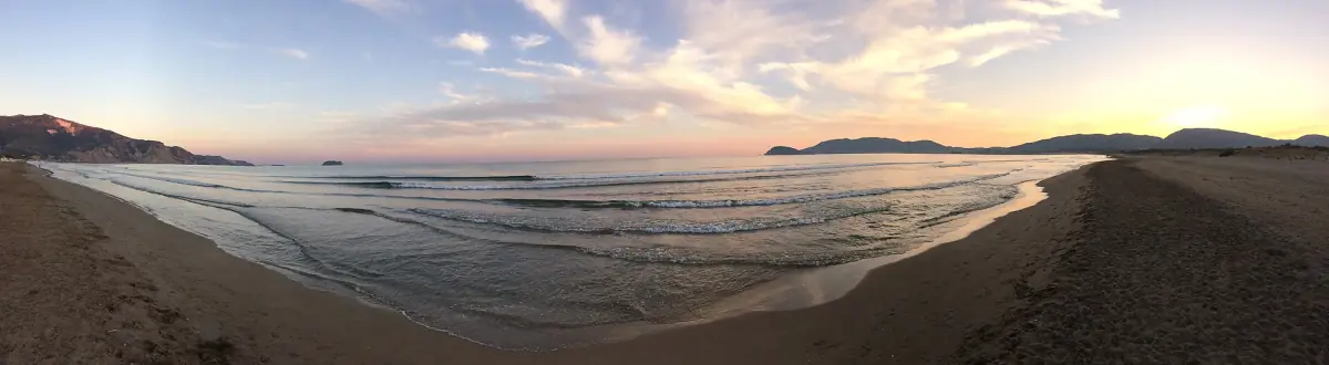 Laganas Bay at sunset