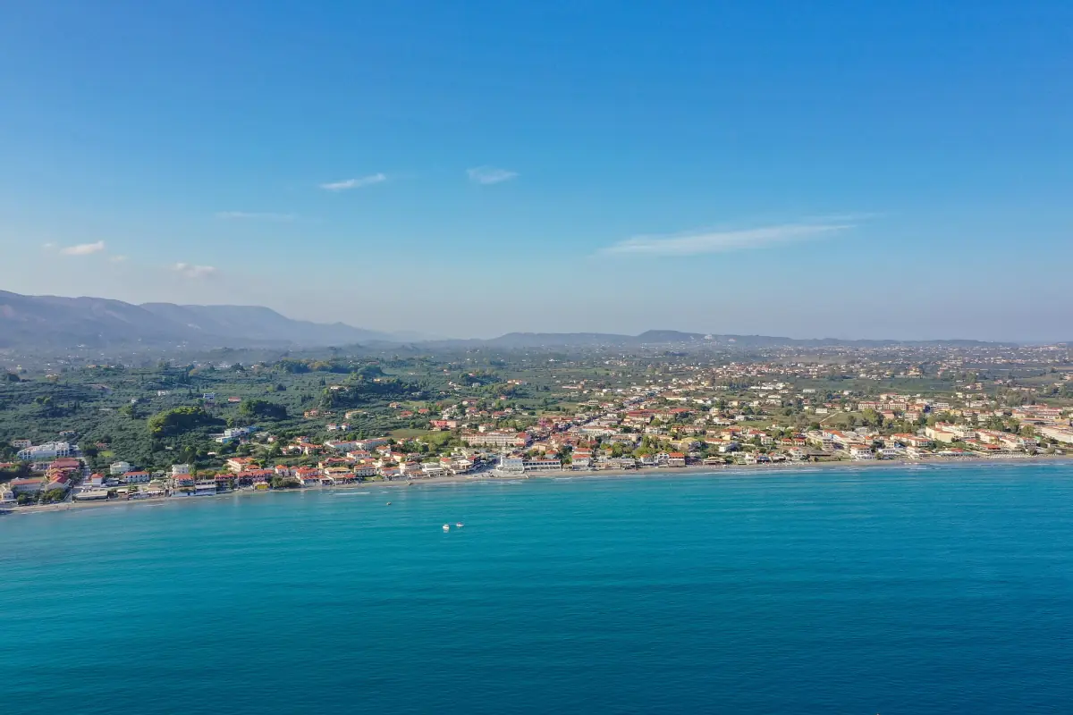 Laganas beach from the air
