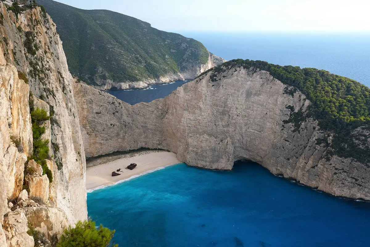 The cliffs around Navagio beach