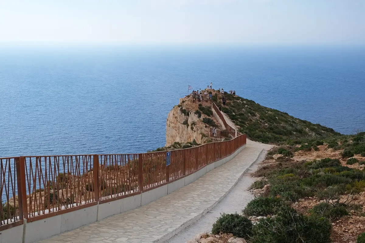 The path and railing to the viewpoint
